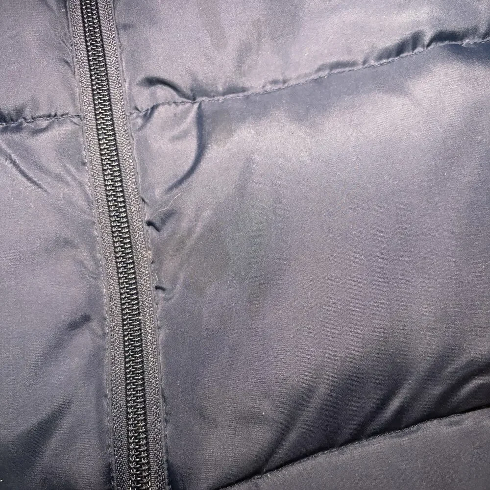 Cabela’s Goose Down Puffer Jacket XL Navy 650 Fill Stained 28x27 Read